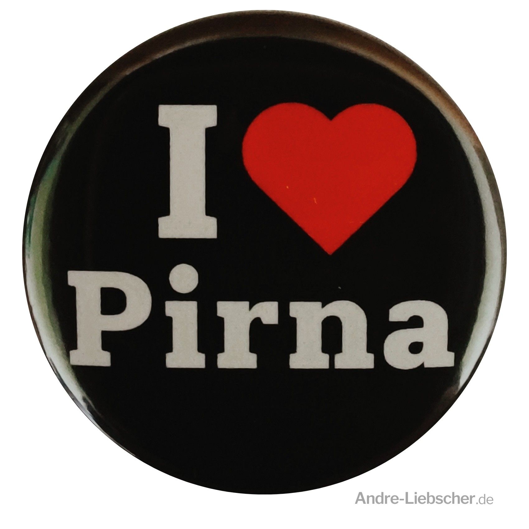 INDIGOS I Love PIRNA Aufkleber - Handy Skin 50x50mm Rund